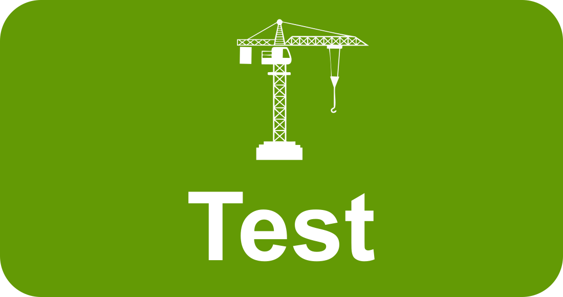 Button für Tests des Projektes Baukran